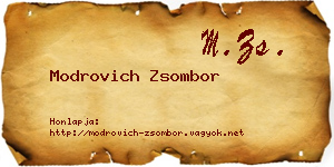 Modrovich Zsombor névjegykártya